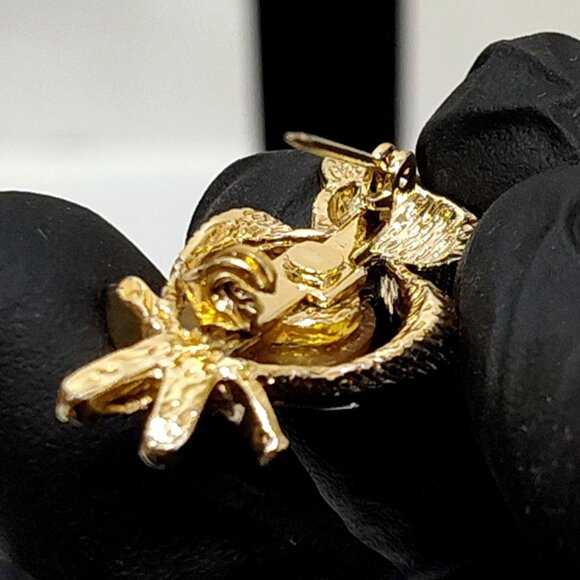 Owl Brooch Cabochon Stone Belly & Eyes Vintage Gold-Tone Grannycore Jewelry EUC - Picture 4 of 7